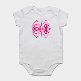 Pink Symmetrical pattern, spider shape Baby Bodysuit